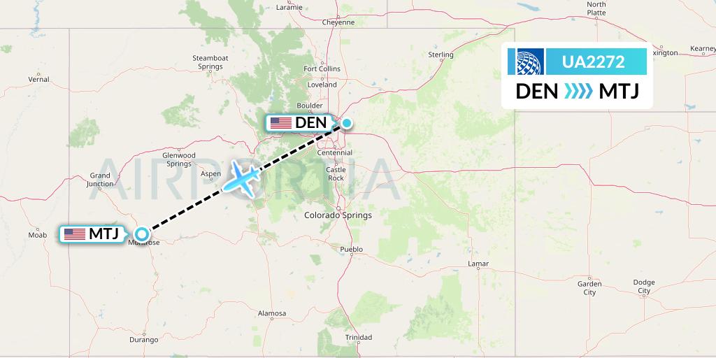 UA2272 United Airlines Flight Map: Denver to Montrose