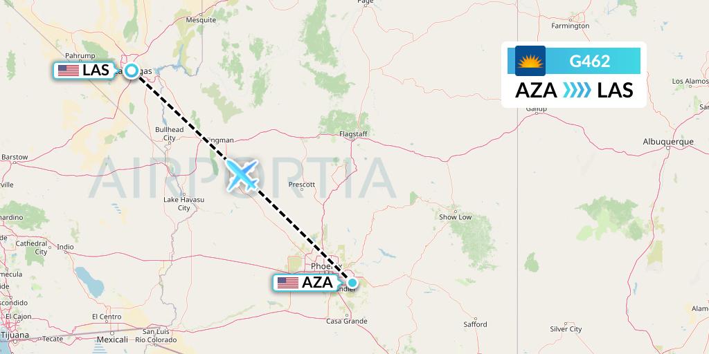 G462 Allegiant Air Flight Map: Phoenix to Las Vegas