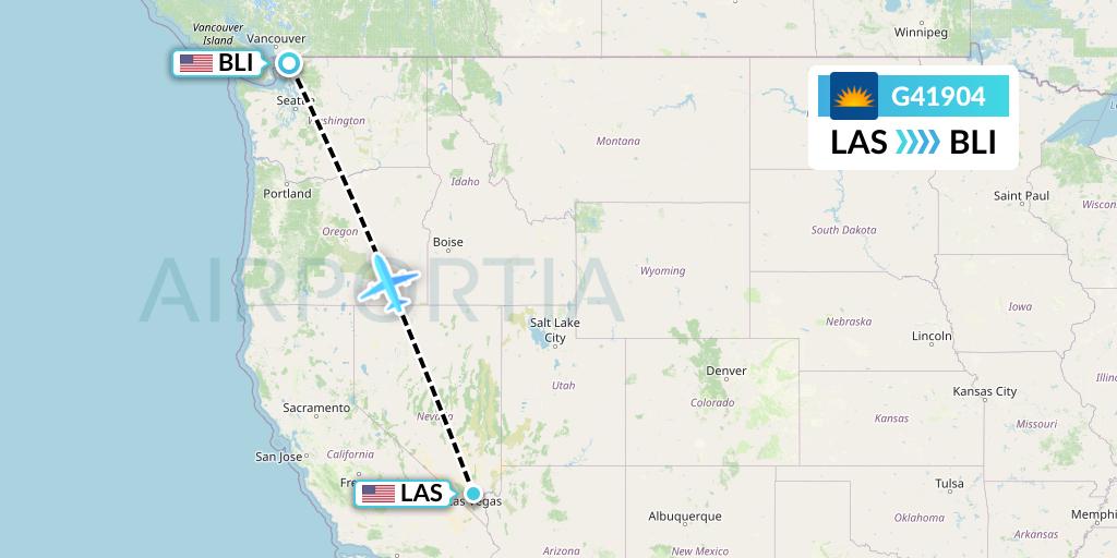 G41904 Allegiant Air Flight Map: Las Vegas to Bellingham