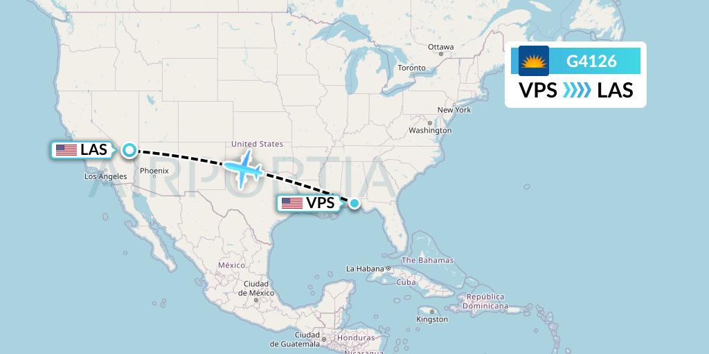 G4126 Allegiant Air Flight Map: Valparaiso to Las Vegas