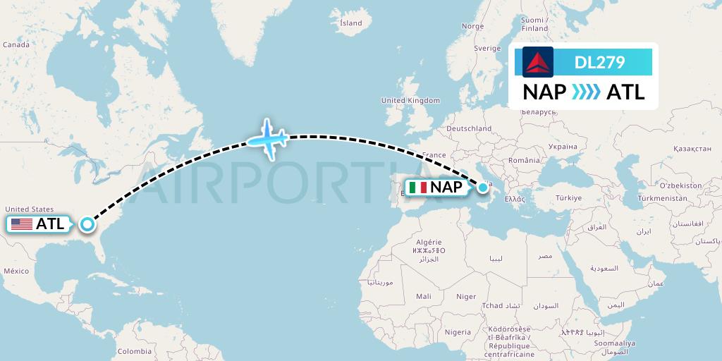 DL279 Delta Air Lines Flight Map: Naples to Atlanta