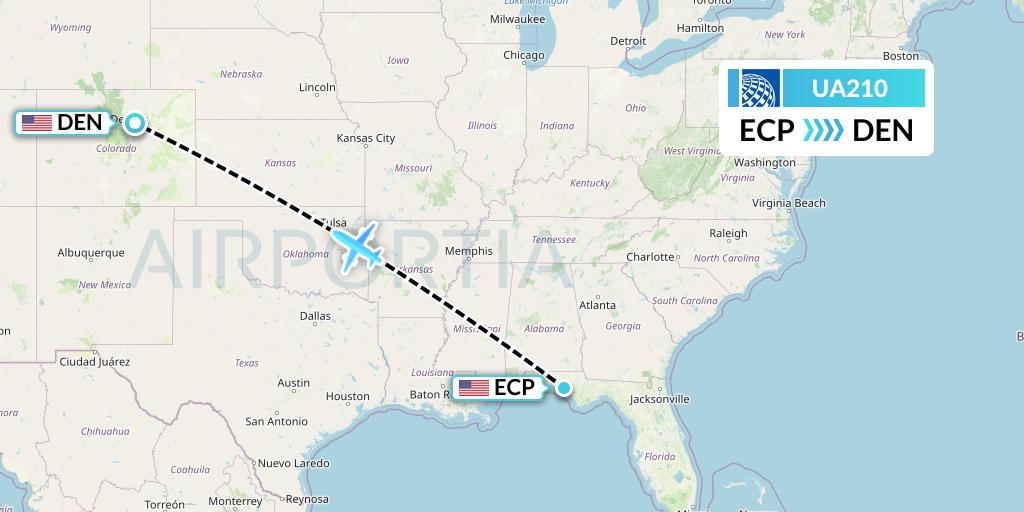 UA210 United Airlines Flight Map: Panama City to Denver