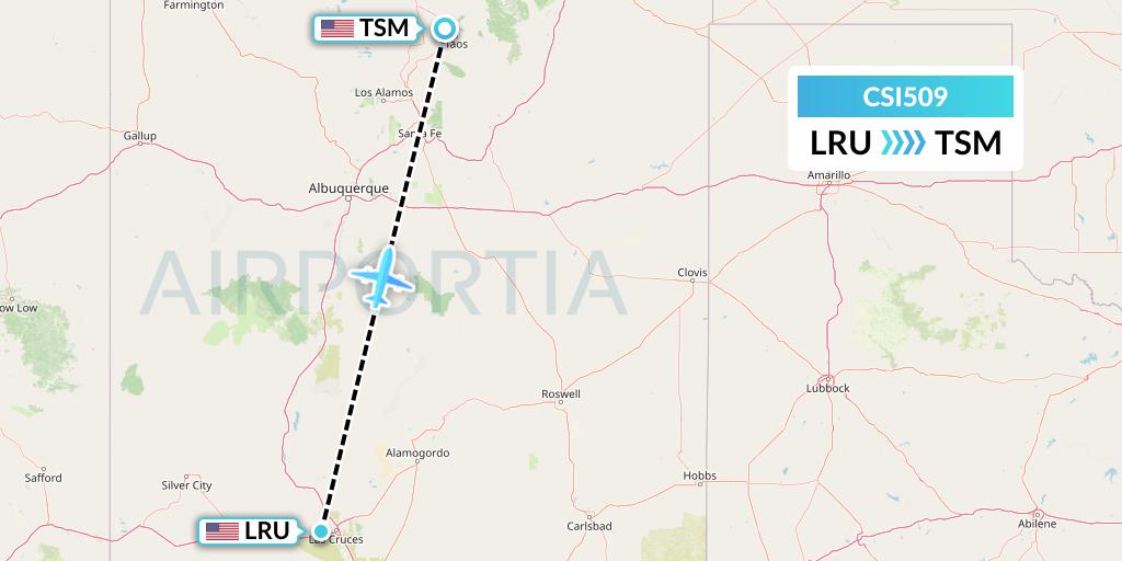 CSI509 Csi Aviation Flight Map: Las Cruces to Taos