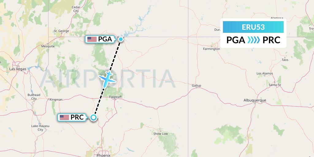 ERU53 Embry-riddle Aeronautical University Flight Map: Page to Prescott