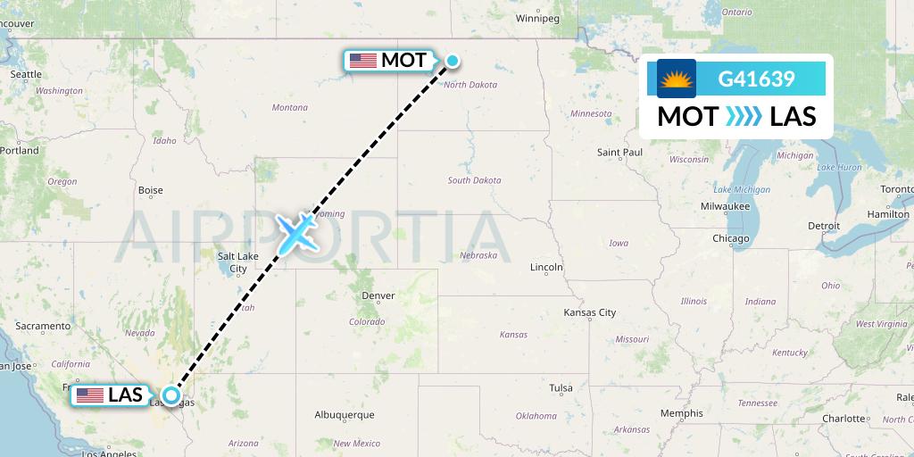 G41639 Allegiant Air Flight Map: Minot to Las Vegas