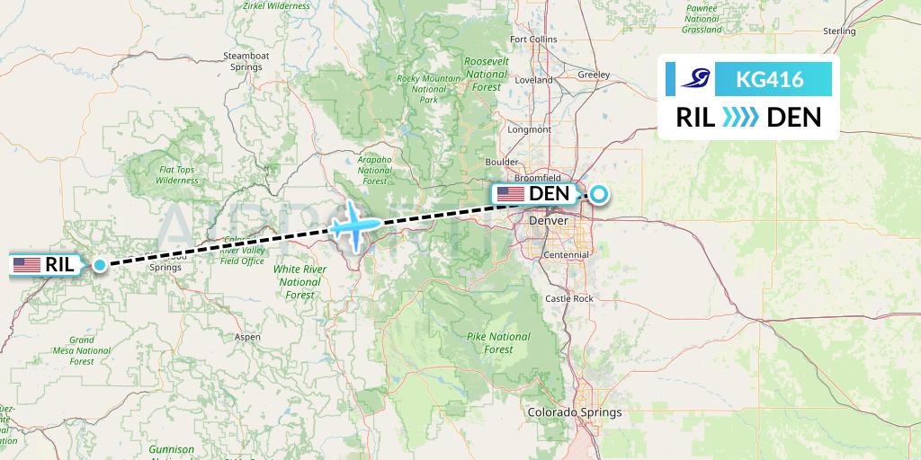 KG416 Key Lime Air Flight Map: Rifle to Denver