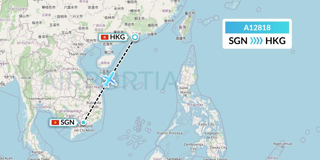 A12818 A.p.g. Distribution Systems Flight Map: Ho Chi Minh City to Hong Kong