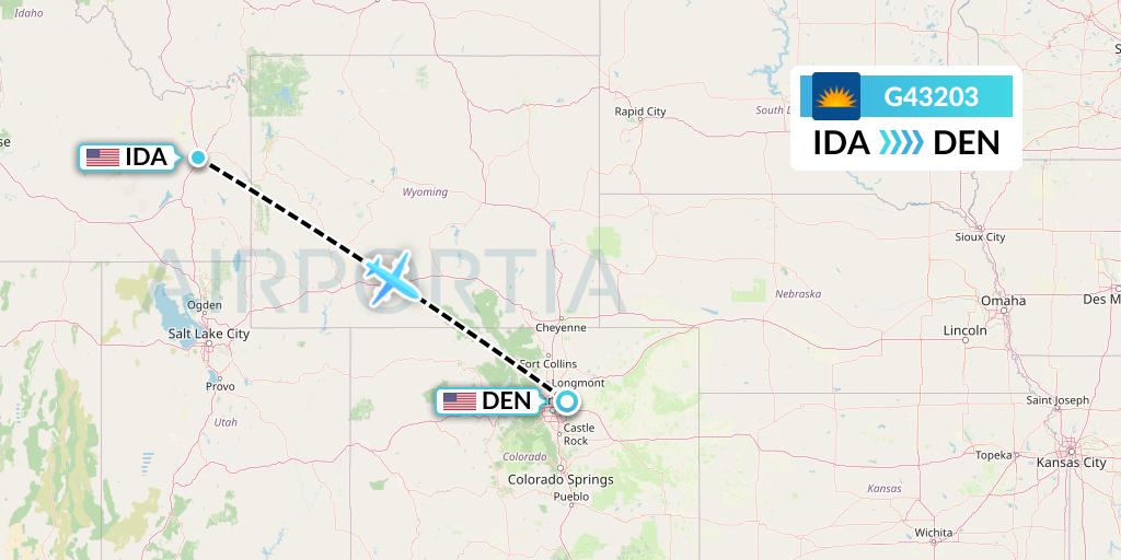 G43203 Allegiant Air Flight Map: Idaho Falls to Denver