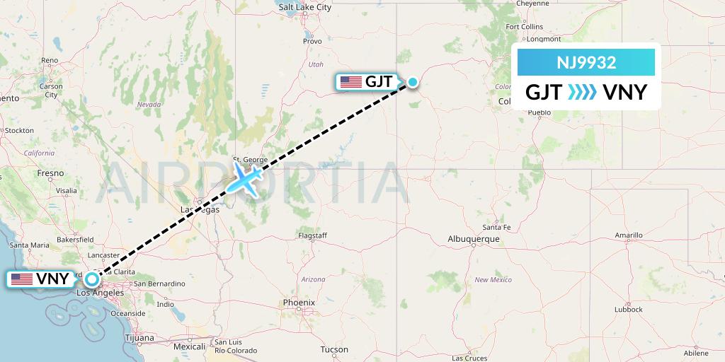 NJ9932 Ghadames Air Transport Flight Map: Grand Junction to Van Nuys