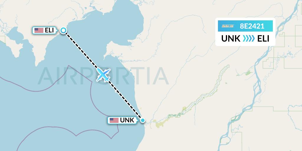 8E2421 Bering Air Flight Map: Unalakleet to Elim