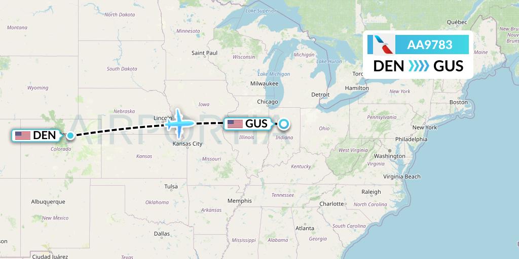 AA9783 American Airlines Flight Map: Denver to Peru