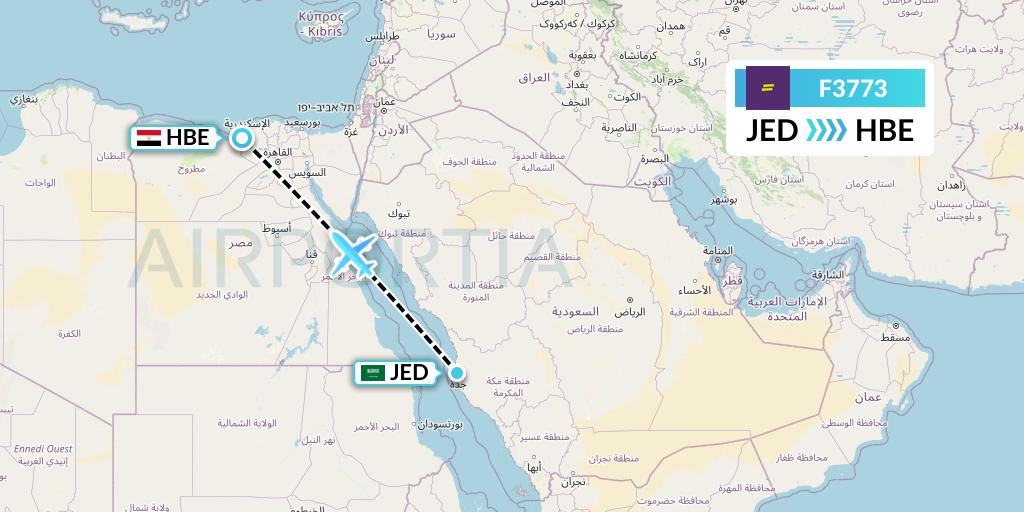 F3773 flydeal Flight Map: Jeddah to Alexandria