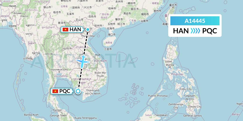 A14445 A.p.g. Distribution Systems Flight Map: Hanoi to Phu Quoc