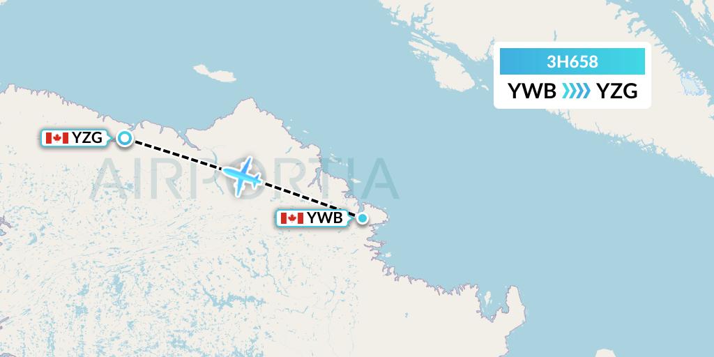 3H658 Air Inuit Flight Map: Kangiqsujuaq to Salluit