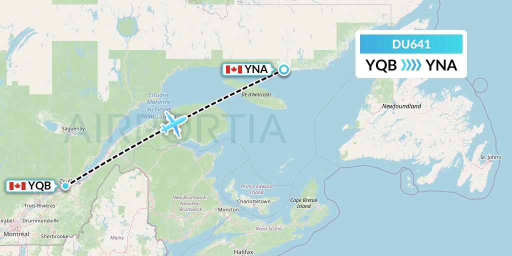 DU641 Sky Jet M.g. Inc Flight Map: Quebec to Natashquan