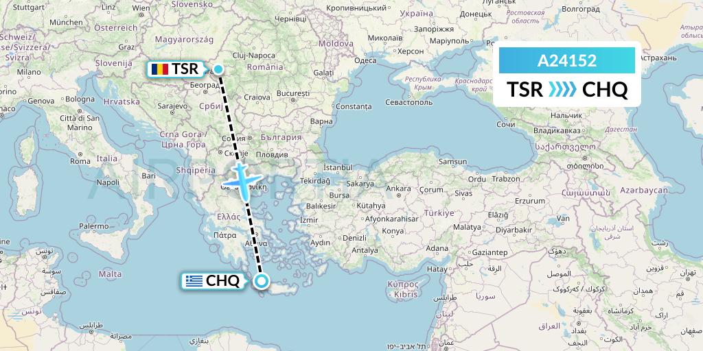 A24152 Anima Wings Aviation Flight Map: Timisoara to Chania