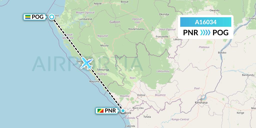 A16034 A.p.g. Distribution Systems Flight Map: Pointe Noire to Port Gentil