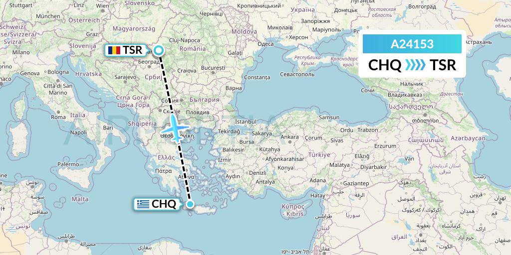 A24153 Anima Wings Aviation Flight Map: Chania to Timisoara