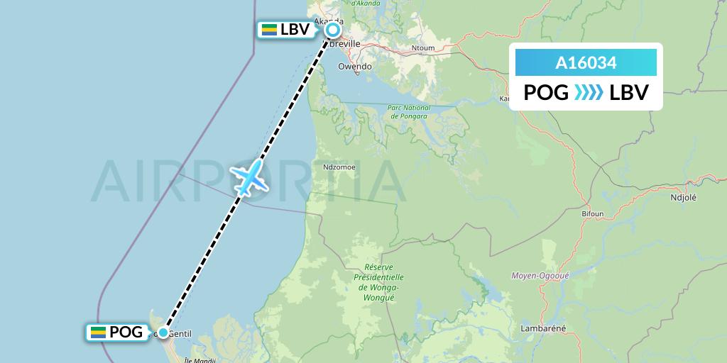 A16034 A.p.g. Distribution Systems Flight Map: Port Gentil to Libreville