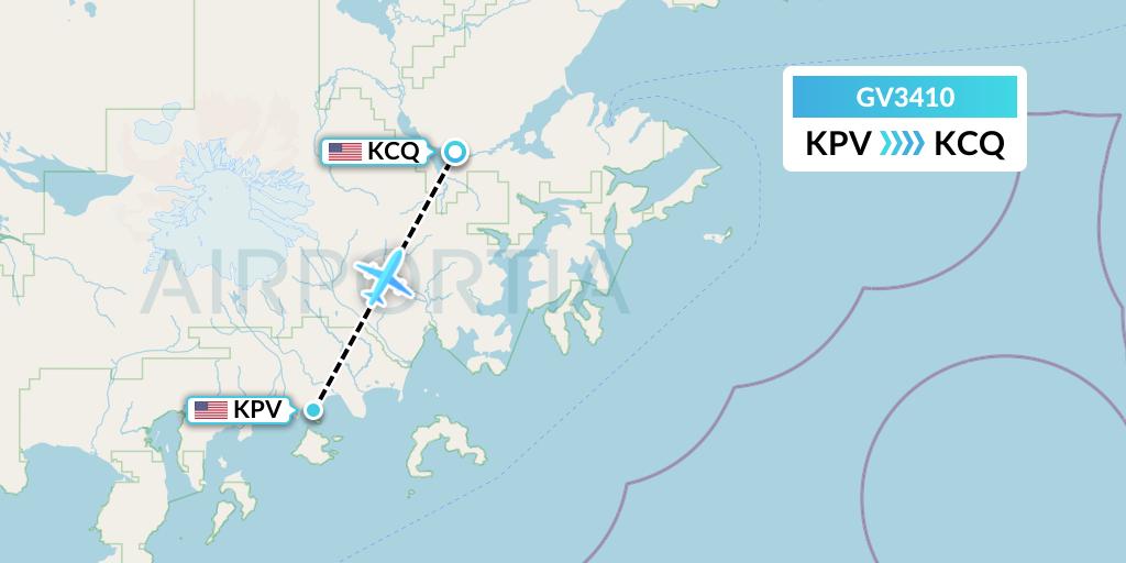 GV3410 Grant Aviation Flight Map: Perryville to Chignik