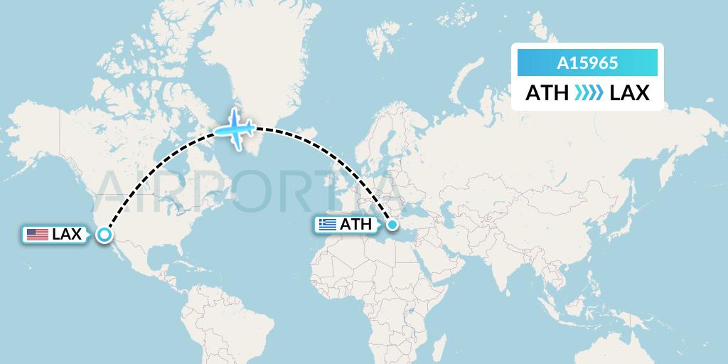 A15965 A.p.g. Distribution Systems Flight Map: Athens to Los Angeles
