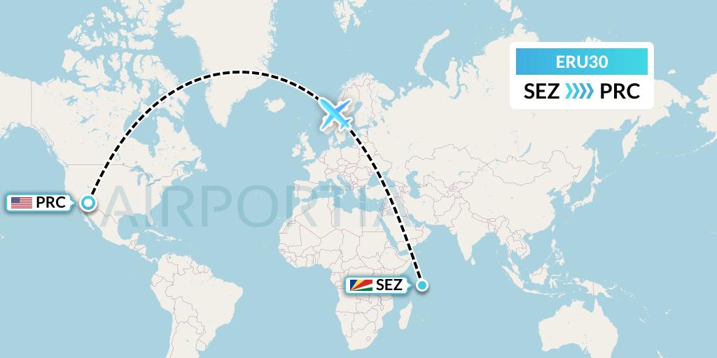 ERU30 Embry-riddle Aeronautical University Flight Map: Victoria to Prescott