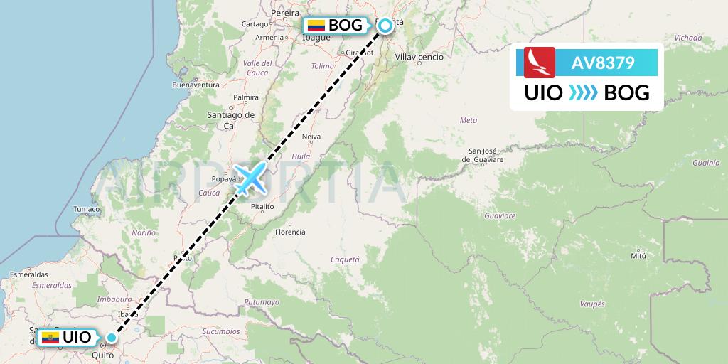 AV8379 Avianca Flight Map: Quito to Bogota