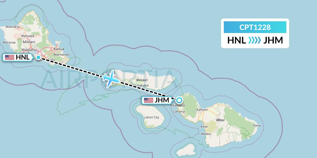 CPT1228 Corporate Air Flight Map: Honolulu to Lahaina