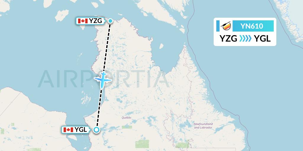 YN610 Air Creebec Flight Map: Salluit to La Grande Riviere