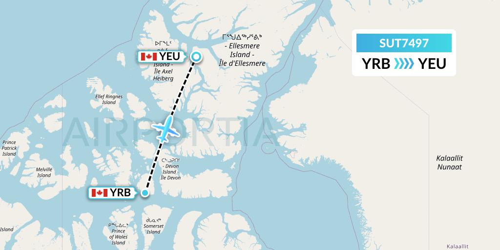 SUT7497 Summit Air Ltd. Flight Map: Resolute to Eureka