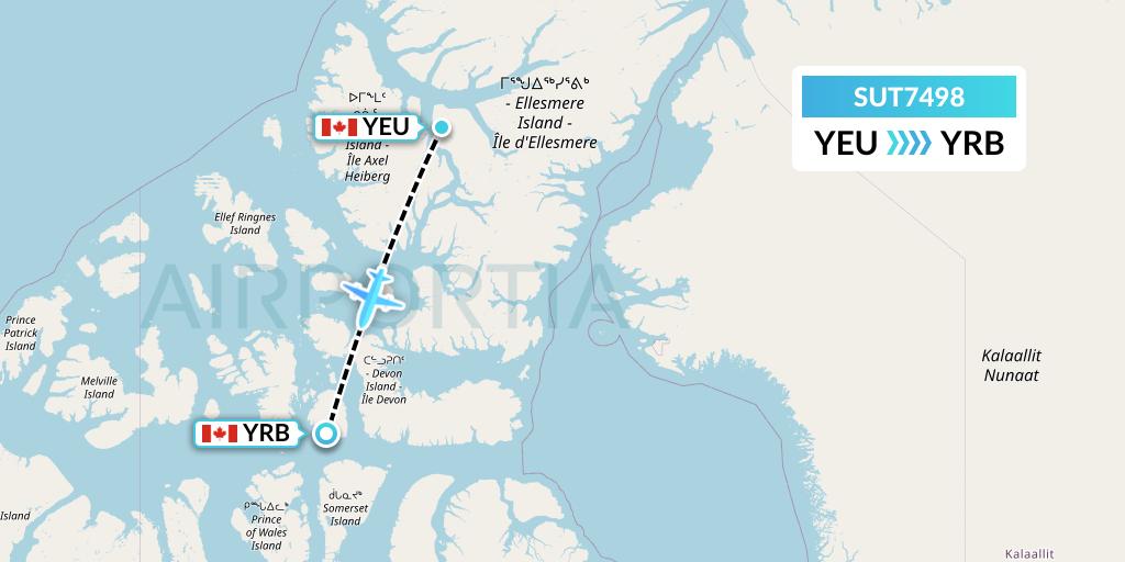 SUT7498 Summit Air Ltd. Flight Map: Eureka to Resolute