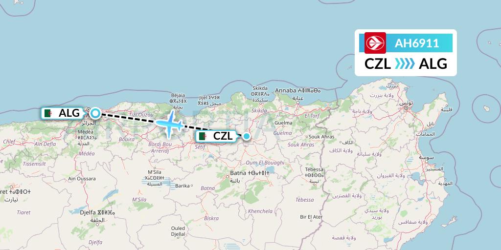 AH6911 Air Algerie Flight Map: Constantine to Algiers