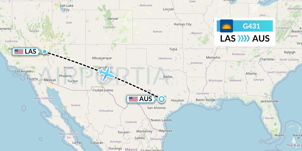 G431 Allegiant Air Flight Map: Las Vegas to Austin