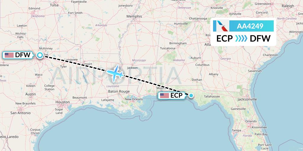 AA4249 American Airlines Flight Map: Panama City to Dallas