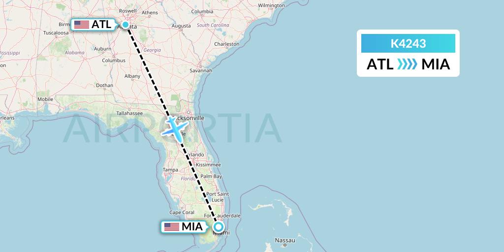 K4243 Kalitta Air Flight Map: Atlanta to Miami