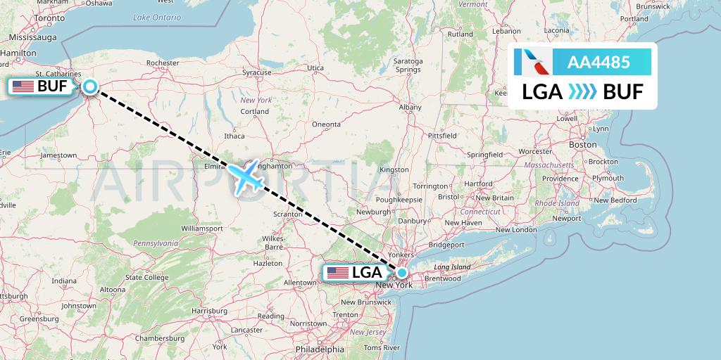 AA4485 American Airlines Flight Map: New York to Buffalo