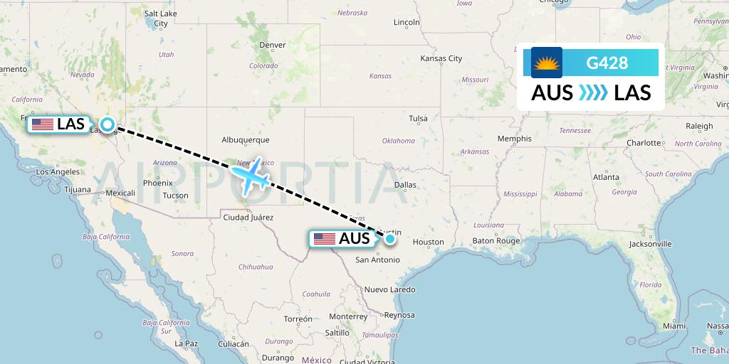 G428 Allegiant Air Flight Map: Austin to Las Vegas