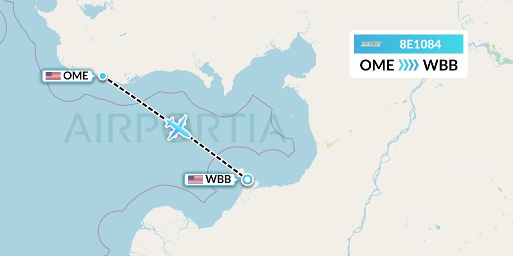 8E1084 Bering Air Flight Map: Nome to Stebbins