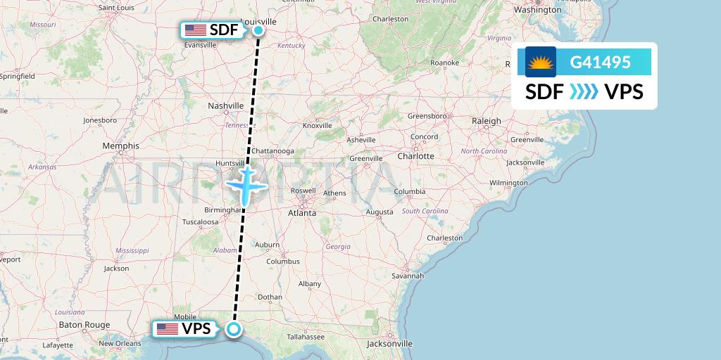G41495 Allegiant Air Flight Map: Louisville to Valparaiso