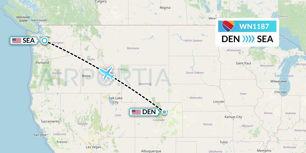 WN1187 Southwest Airlines Flight Map: Denver to Seattle