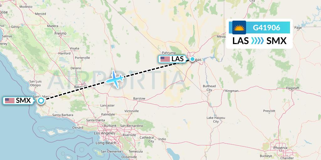 G41906 Allegiant Air Flight Map: Las Vegas to Santa Maria