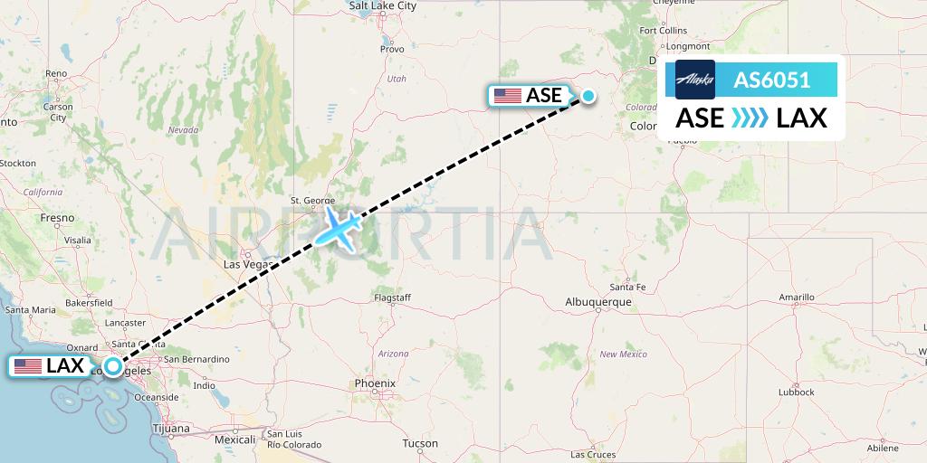 AS6051 Alaska Airlines Flight Map: Aspen to Los Angeles