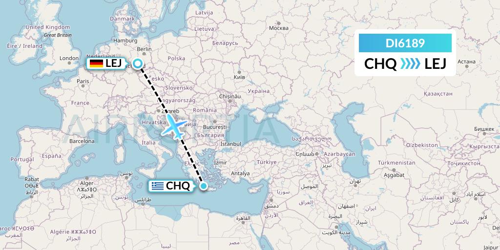 DI6189 Marabu Airlines Flight Map: Chania to Leipzig