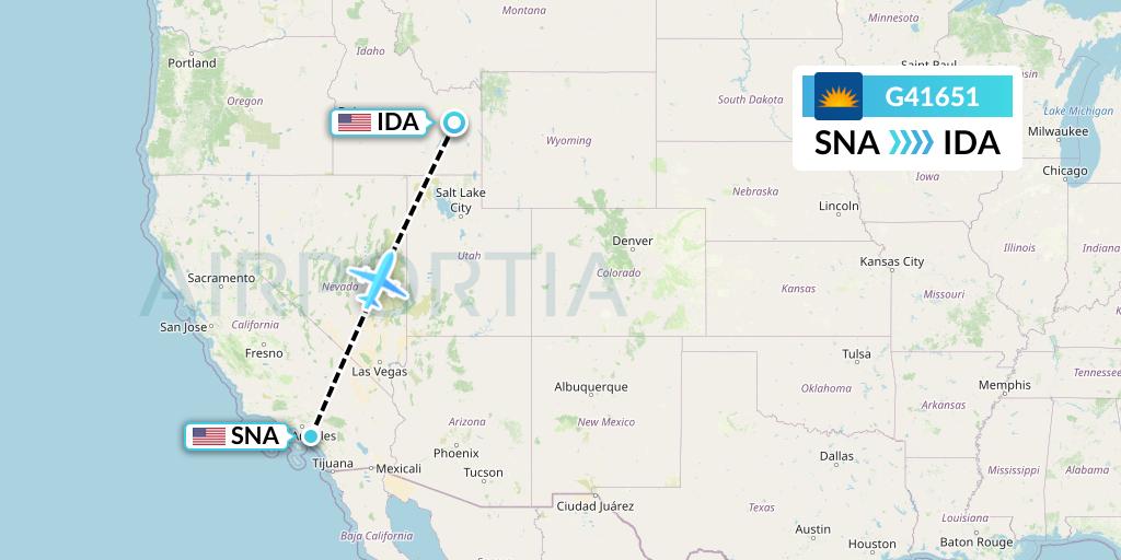 G41651 Allegiant Air Flight Map: Orange County to Idaho Falls