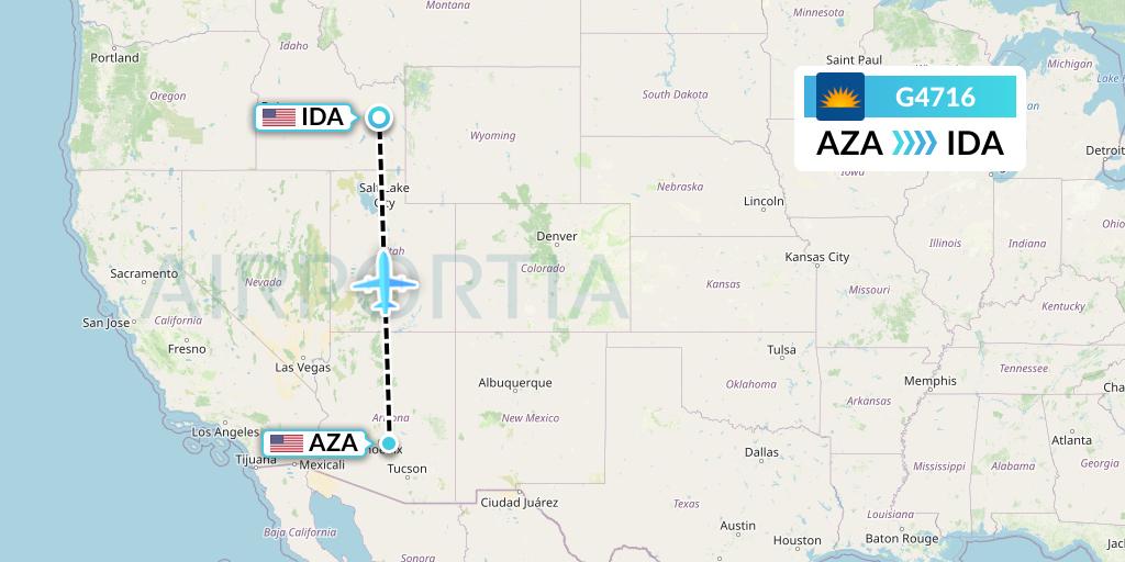 G4716 Allegiant Air Flight Map: Phoenix to Idaho Falls