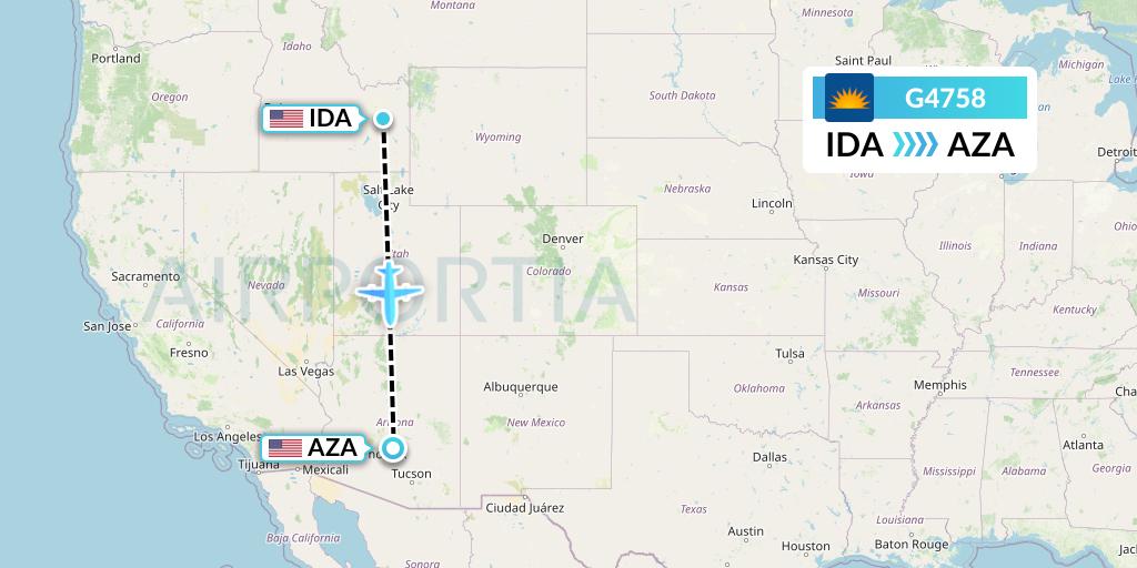 G4758 Allegiant Air Flight Map: Idaho Falls to Phoenix