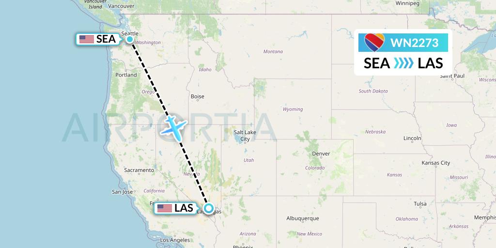 WN2273 Southwest Airlines Flight Map: Seattle to Las Vegas