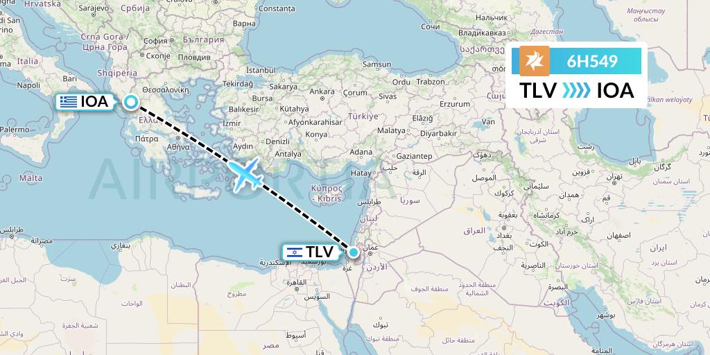 6H549 Israir Airlines Flight Map: Tel Aviv to Ioannina
