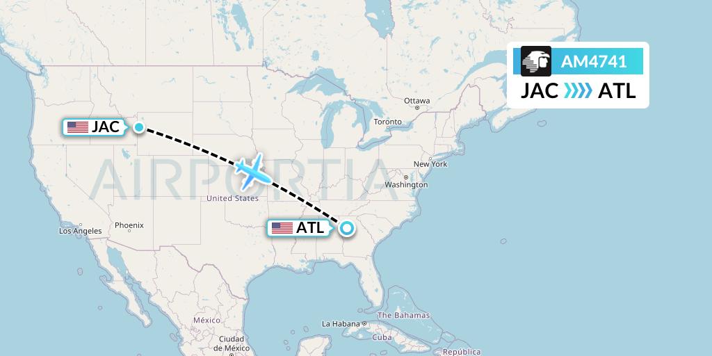AM4741 Aeromexico Flight Map: Jackson to Atlanta