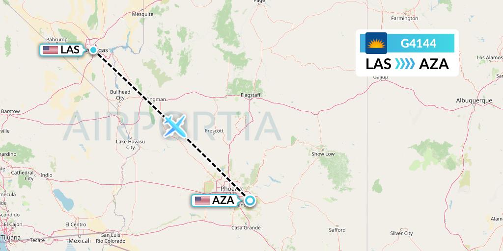 G4144 Allegiant Air Flight Map: Las Vegas to Phoenix